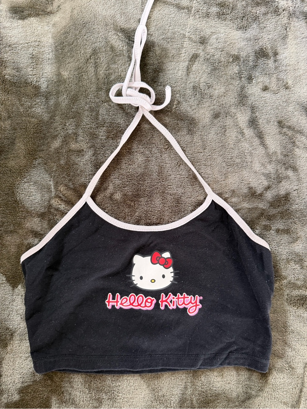 Hello Kitty Black and Pink Halter Crop Top